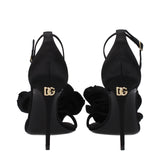 Dolce & Gabbana Black Satin Stiletto Heel Sandals