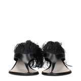 Lanvin Black Leather Flip-Flop Sandals
