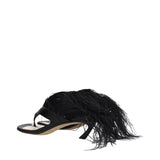 Lanvin Black Leather Flip-Flop Sandals