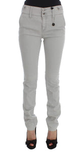 Costume National Pants Gray Cotton Blend Super Slim Fit Jeans