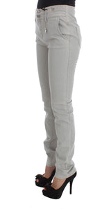 Costume National Pants Gray Cotton Blend Super Slim Fit Jeans