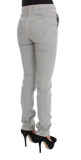 Costume National Pants Gray Cotton Blend Super Slim Fit Jeans