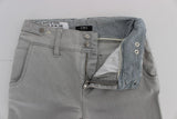 Costume National Pants Gray Cotton Blend Super Slim Fit Jeans