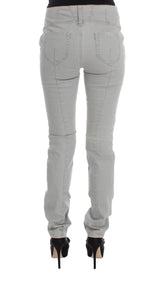 Costume National Pants Gray Cotton Blend Super Slim Fit Jeans