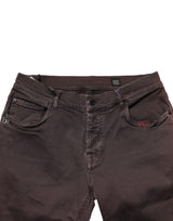 Daniele Alessandrini Brown Cotton Mid Waist Skinny Men Denim Jeans