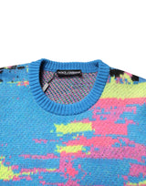 Dolce & Gabbana Multicolor Men Crew Neck Pullover Sweater