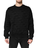 Dolce & Gabbana Black Monogram Crew Neck Sweatshirt Sweater