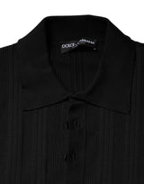 Dolce & Gabbana Black Crest Long Sleeve Men Pullover Sweater