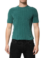 Dolce & Gabbana Dark Green Cotton Blend Men Crew Neck T-shirt