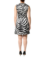 Dolce & Gabbana Black White Zebra Sleeveless A-line Dress