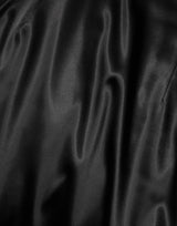 Dolce & Gabbana Black Satin Sheath Midi Cap Sleeves Dress