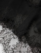 Dolce & Gabbana Black Silk Floral Lace Chemise Lingerie Top