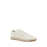 Prada White Calf Leather Bos Taurus Low Top Sneakers