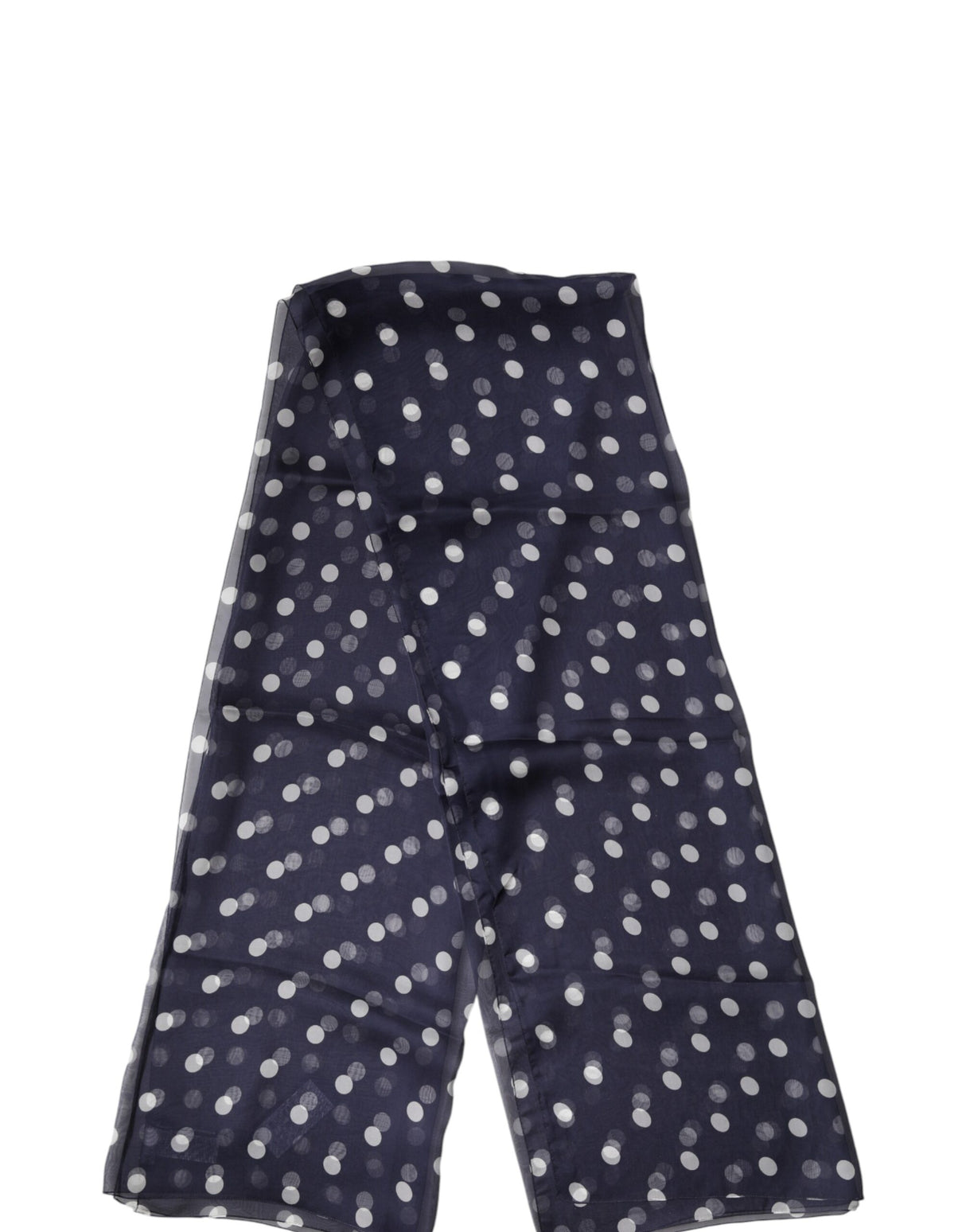 Dolce & Gabbana Blue Polka Dot Silk Neck Wrap Shawl 205cm x 132cm Scarf