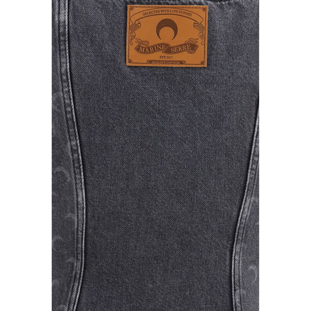 Marine Serre Gray Cotton Casual Dress