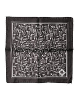 Dolce & Gabbana Brown Jazz Club Square Handkerchief Men 32cm x 31cm Scarf