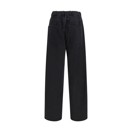 MM6 Black Cotton Casual Pants