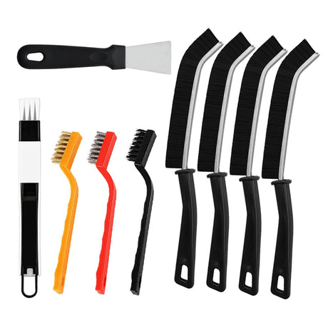 Npuiyicn 9Pcs Crevice Cleaning Brushes for Household UseHard Bristle Crevice Cleaning BrushSmall Cleaning Brushes for Tight SpacesMultifunctional Gap Brush for BathroomWindowKitchenSinkCorner