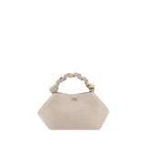 Ganni White Calf Leather Bos Taurus Handbag