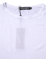 Dolce & Gabbana White Cotton Crew Neck Short Sleeves T-shirt