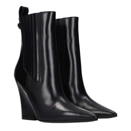 Valentino Garavani Black Leather Ankle Boots