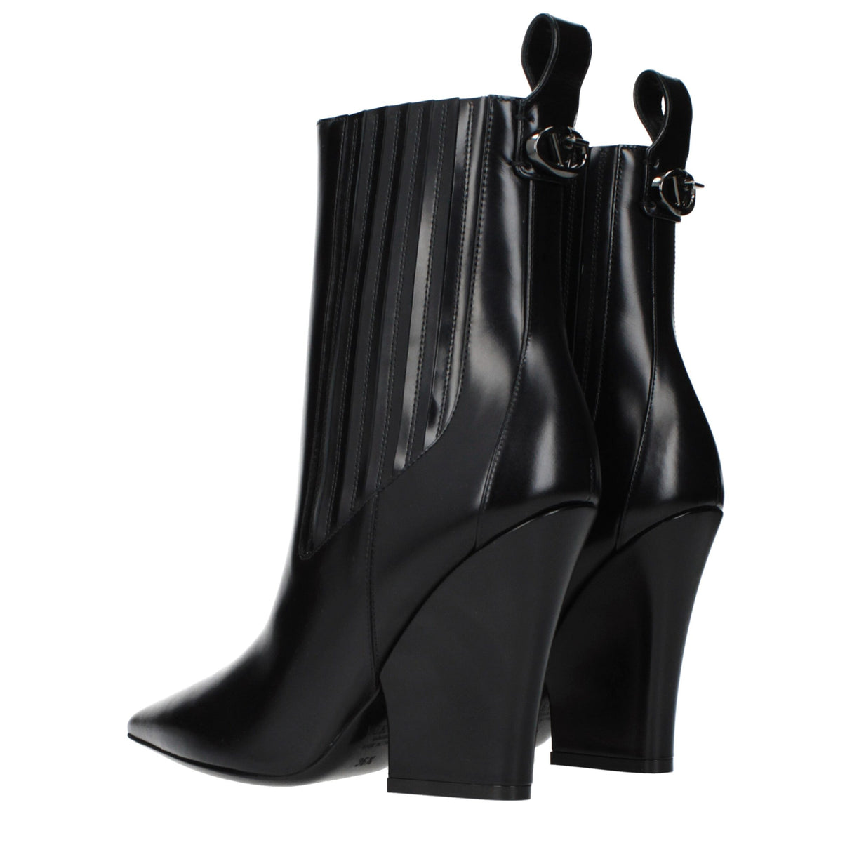 Valentino Garavani Black Leather Ankle Boots