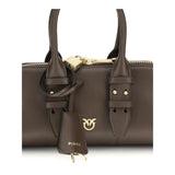PINKO Brown Calf Leather Bos Taurus Handbag