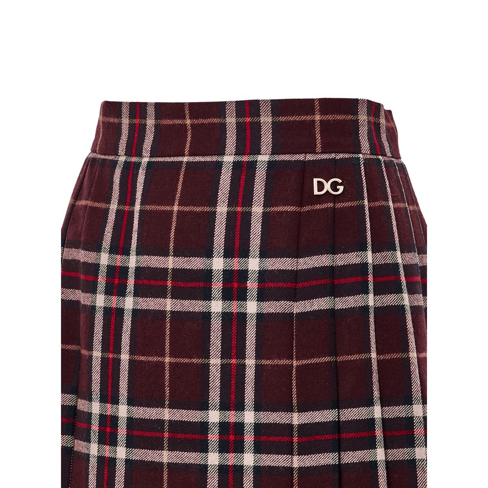 Dolce & Gabbana Bordeaux Wool Mini Skirt