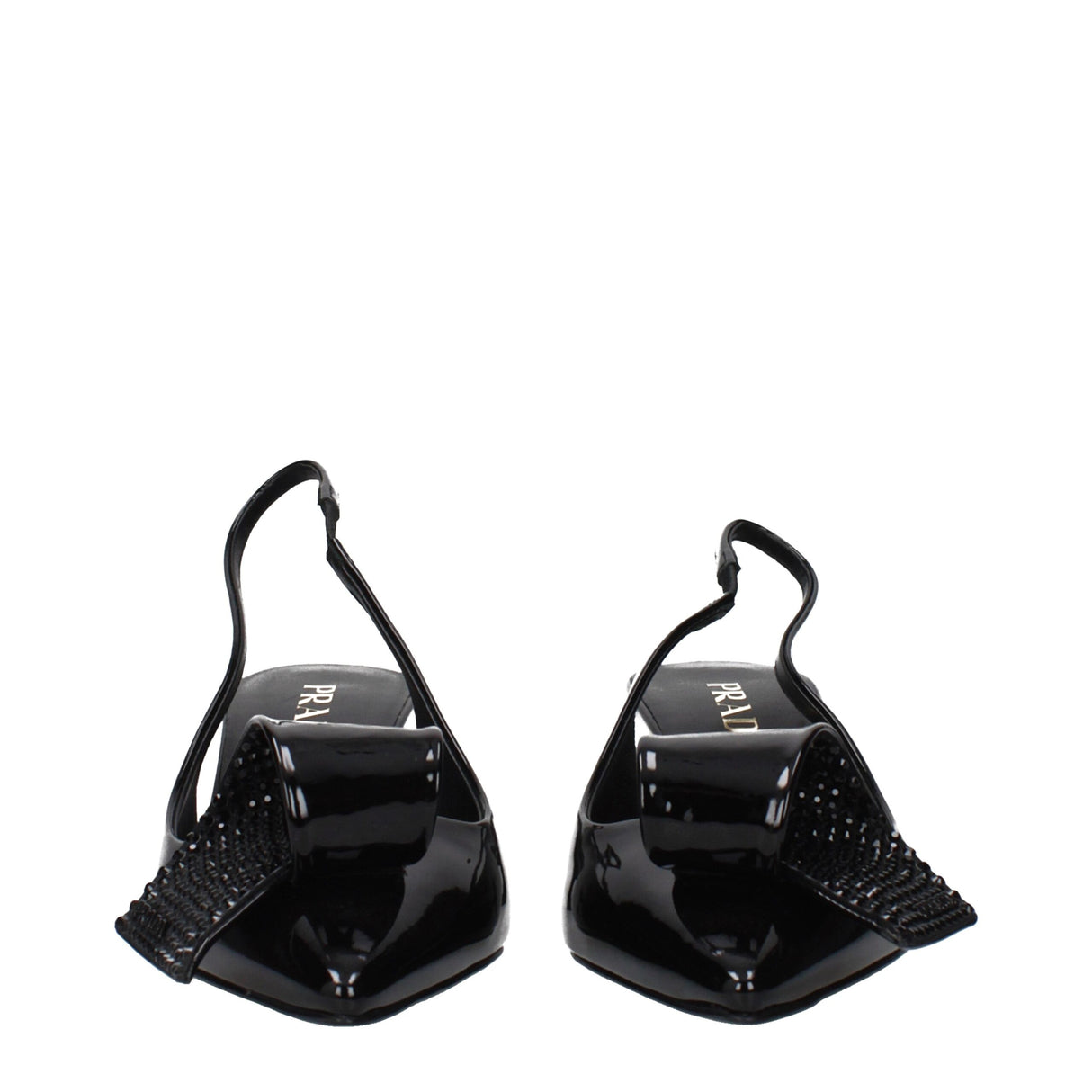 Prada Black Leather Stiletto Heel Sandals