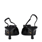 Prada Black Leather Stiletto Heel Sandals