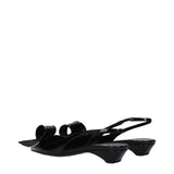 Prada Black Leather Flat Sandals