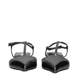 Prada Gray Leather Flat Sandals