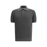 Brunello Cucinelli Gray Cotton Polo Shirt