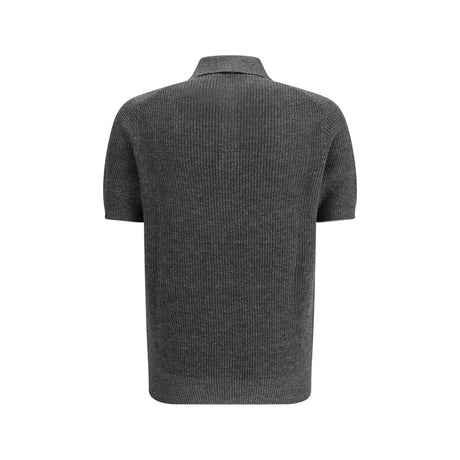 Brunello Cucinelli Gray Cotton Polo Shirt