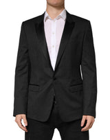 Dolce & Gabbana Dark Gray Fantasy Single Breasted Jacket Blazer