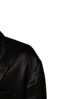 Dolce & Gabbana Black Silk Double Breasted 2 Button Blazer
