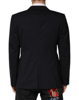 Dolce & Gabbana Dark Blue Wool Single Breasted 2 Button Blazer