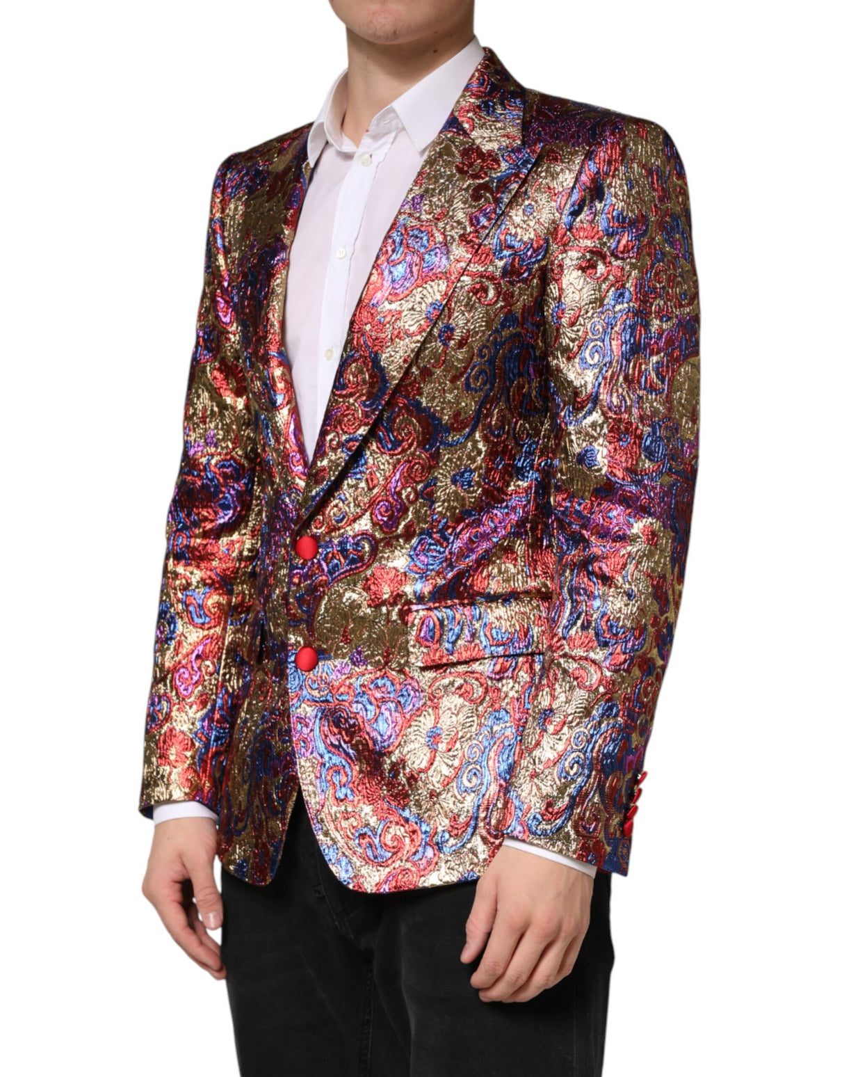 Dolce & Gabbana Multicolor Jacquard Single Breasted Blazer