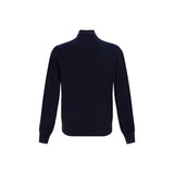 Brunello Cucinelli Blue Fleece Wool Cardigan