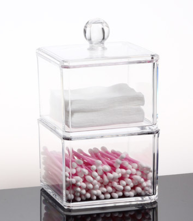 Acrylic Storage Box for Cotton Pads and Swabs