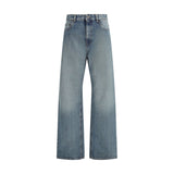 Miu Miu Blue Cotton Straight-Leg Jeans