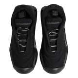 Dolce & Gabbana Black Slip On Low Top Wave Sneakers Shoes