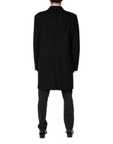 Dolce & Gabbana Black Wool Single Breasted Long Coat Jacket