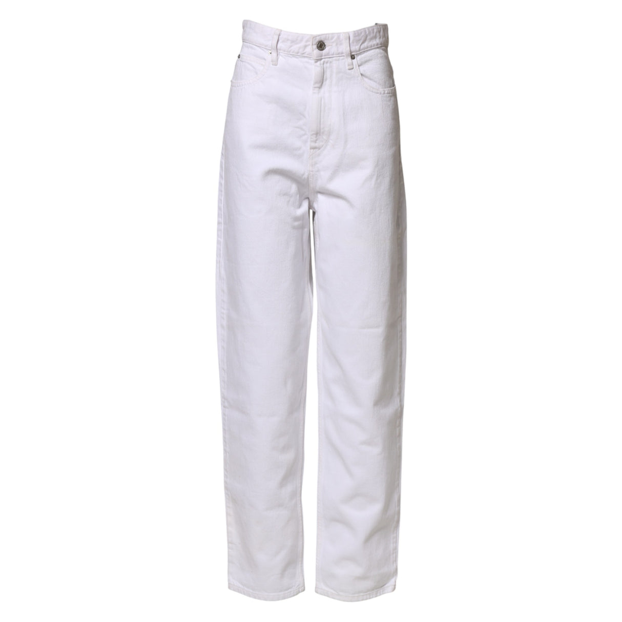 ISABEL MARANT ETOILE White High Waist Straight Denim Jeans