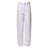 ISABEL MARANT ETOILE White High Waist Straight Denim Jeans