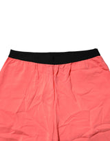 Jucca Neon Pink High Waist Straight Wide Leg Trouser Pants