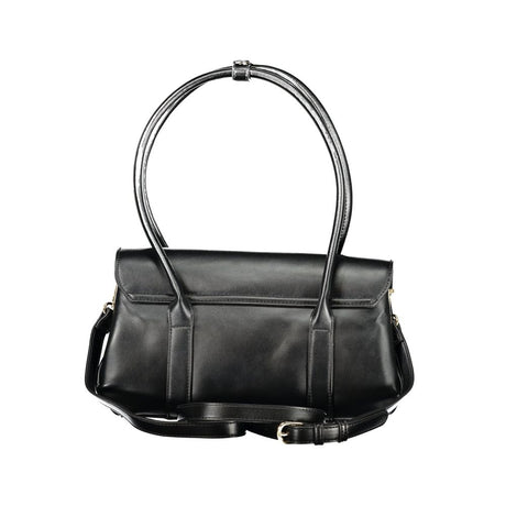 Mario Valentino Nero Poliuretano Donna Bag with Shoulder Handles and Compartments