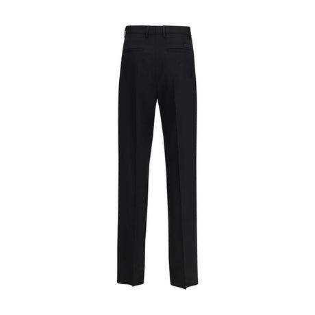 Versace Black Fleece Wool Dress Pants
