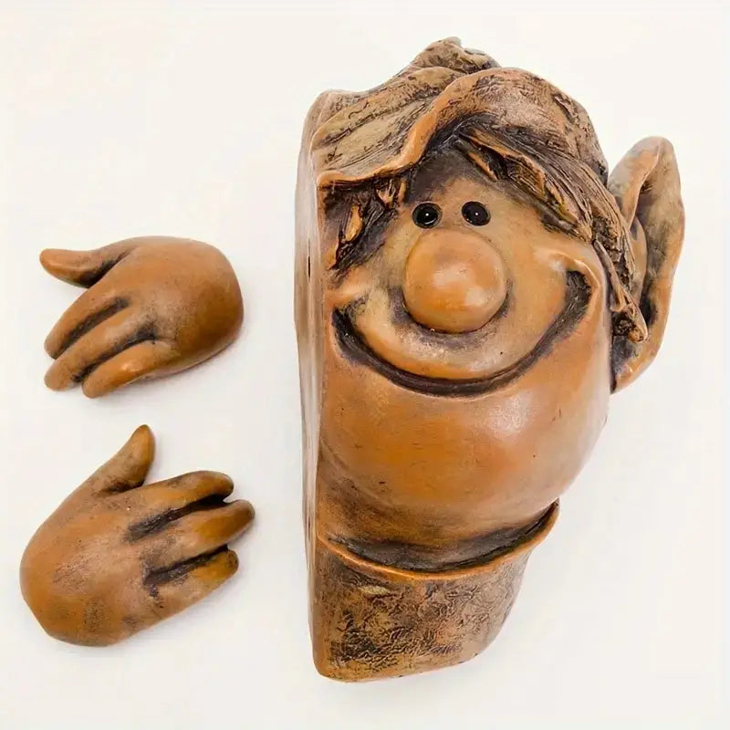 Garden Peeker Elf Resin Statue for Indoor and Outdoor Decor