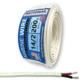 NATIONAL Wire&Cable 14/2 Marine Wire - 200 Ft - Made in USA - Tinned Copper Duplex Boat Wire - 14-Gauge 2-Conductor Shethed- Designed for Boat/Marine/Automotive/RV/Camper/Trailer